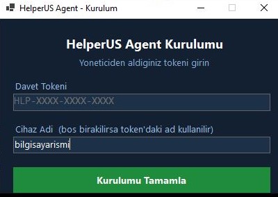 Adım 3 - Token girişi